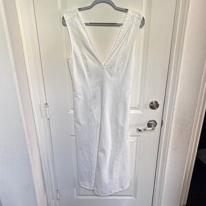 NEW Etica Elegant White Denim Sleeveless Dress